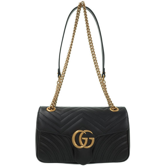 Gucci GG Marmont Quilted Small Shoulder Bag Leather Black - Picture 1 of 5